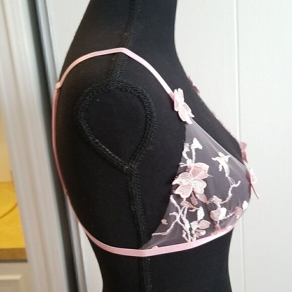 Sexy Pink flower sexy  Bra Lingerie Small - Picture 6 of 10